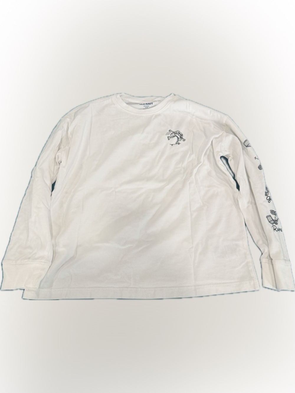 Old Navy White Short Sleeve Crew with Skate Graphic